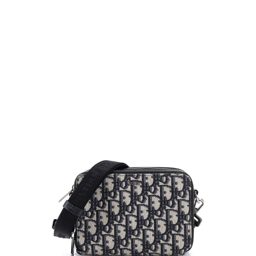 Double Zip Crossbody Pouch Oblique Canvas