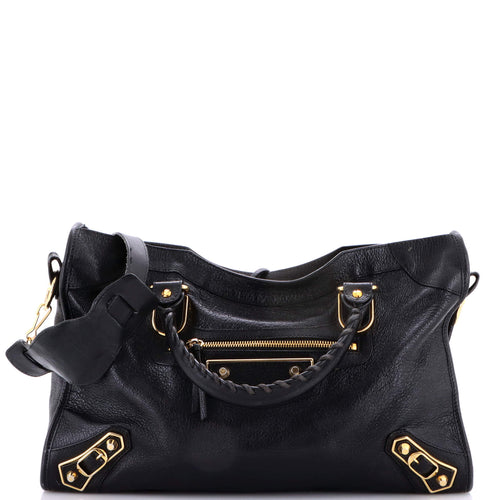 City Classic Metallic Edge Bag Leather Medium