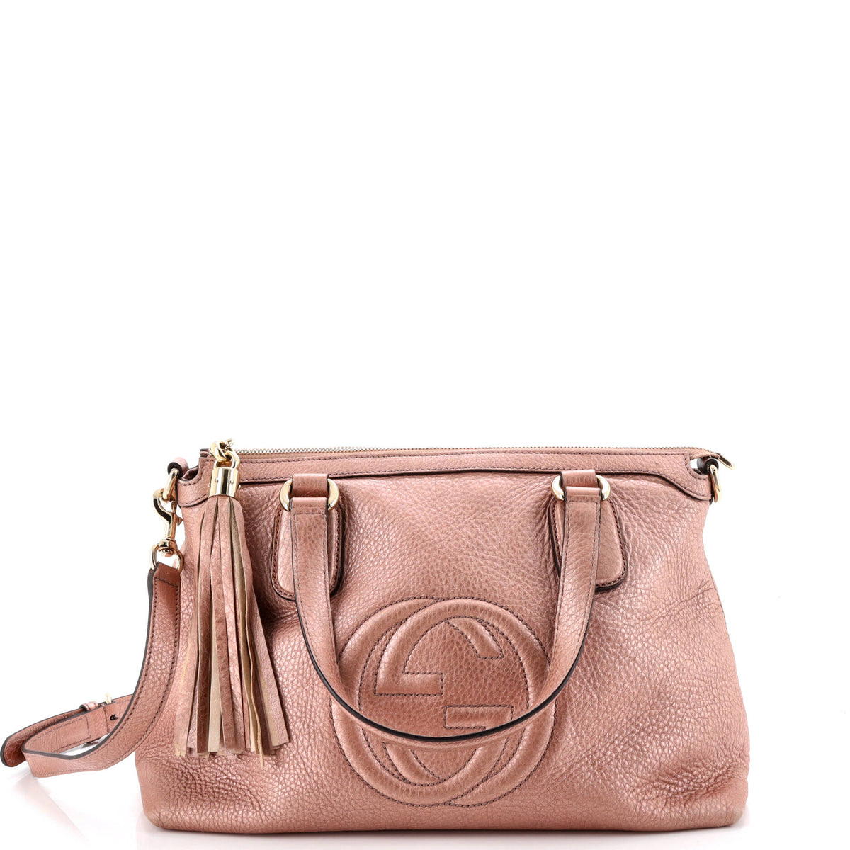 Gucci GUCCI Soho Convertible Soft Top Handle Bag Leather