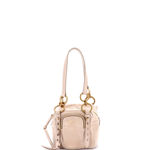PRADA Dangle Top Handle Bag Leather Mini