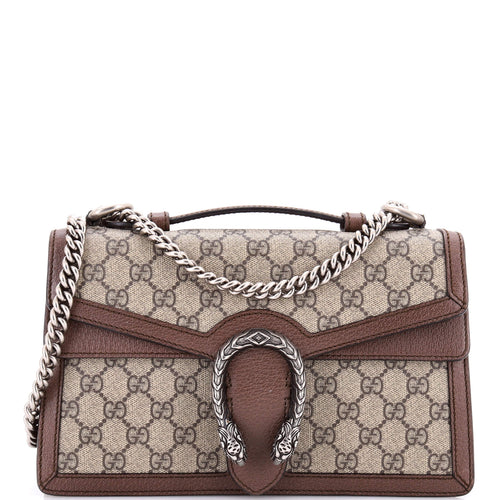 GUCCI Dionysus Top Handle Chain Bag GG Coated Canvas Small