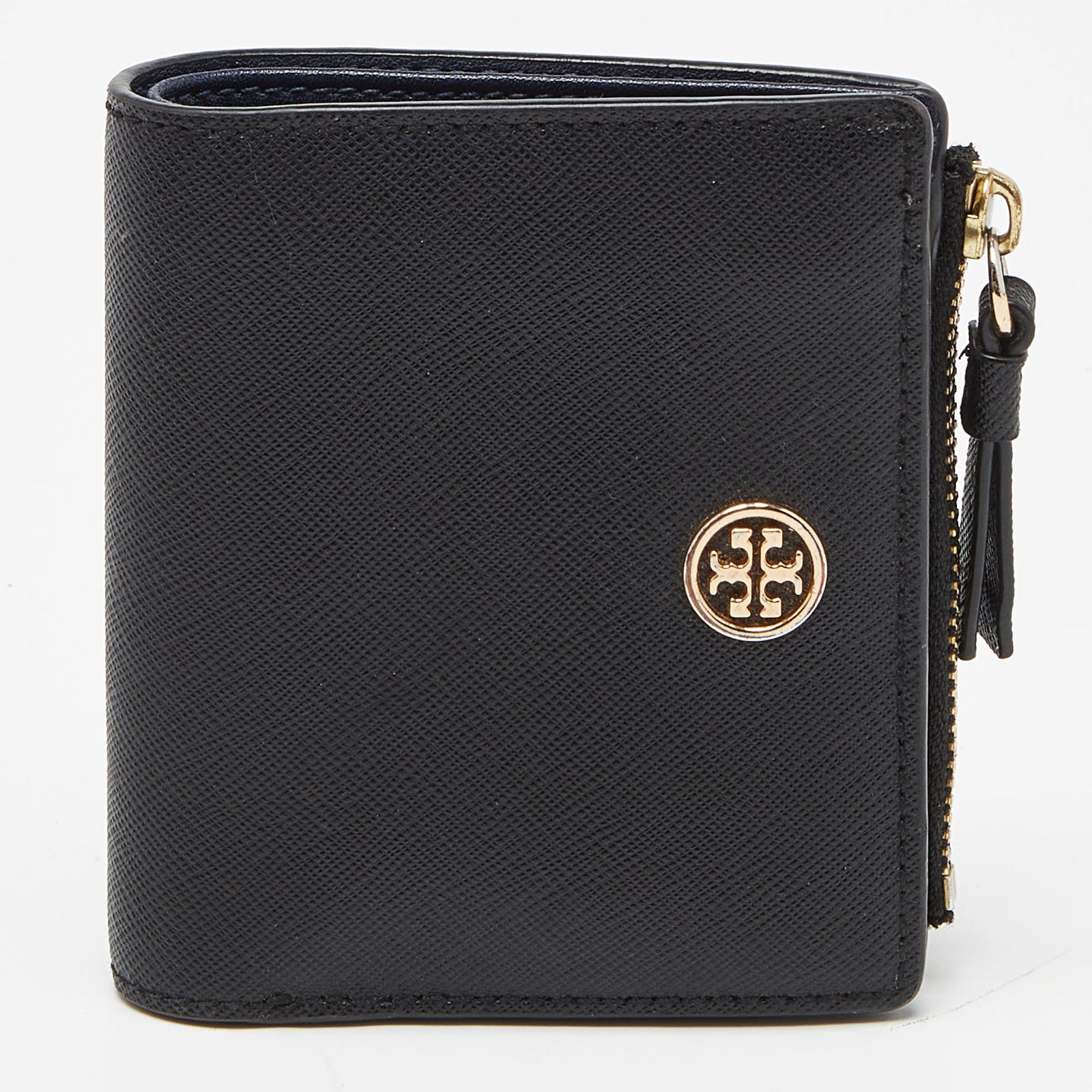 Tory Burch Black Leather Robinson Bifold Wallet