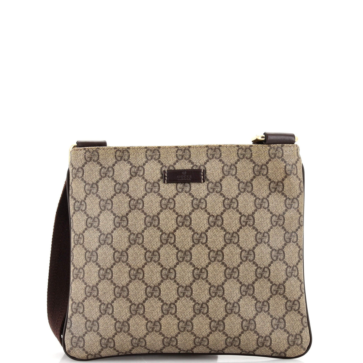 Gucci GUCCI Zip Top Messenger Bag GG Coated Canvas Small