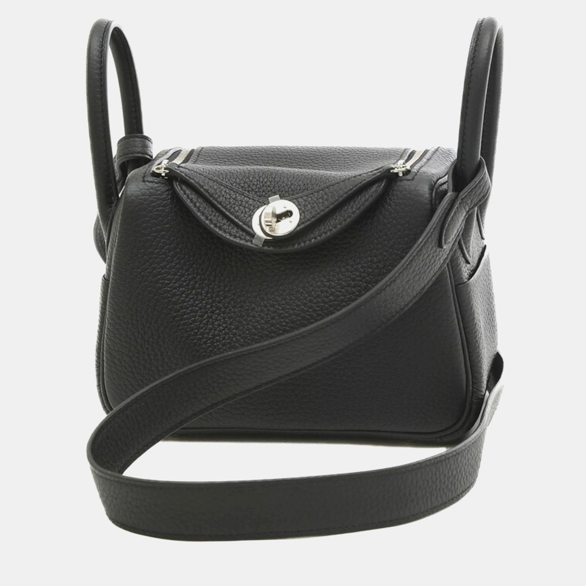 Hermès Black Taurillon Clemence Lindy Handbag