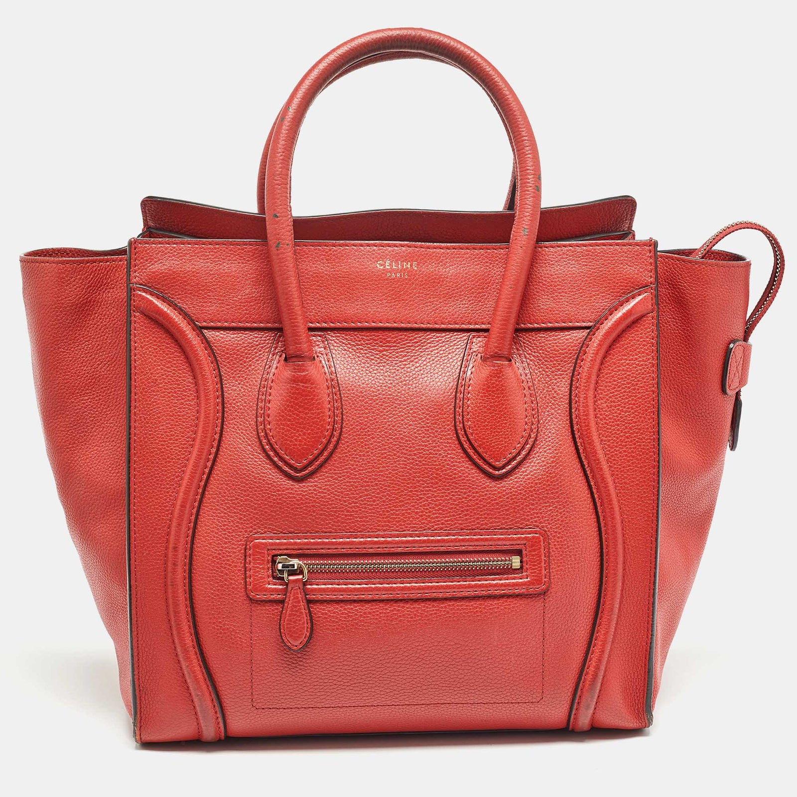 Celine Rote Mini-Gepäcktasche aus Leder