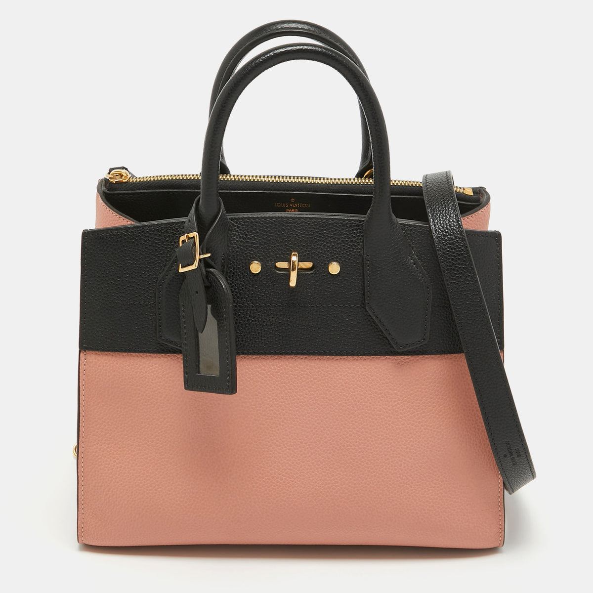 Louis Vuitton Pink/Black Leather City Steamer PM Bag