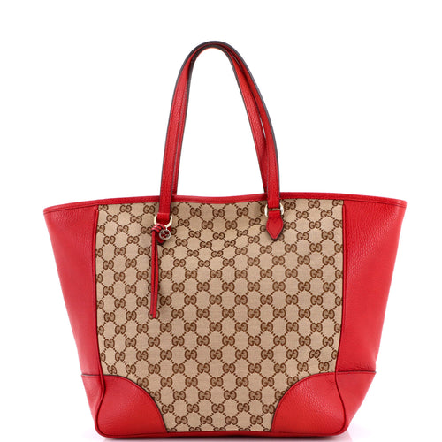 GUCCI Bree Tote GG Canvas with Leather Medium