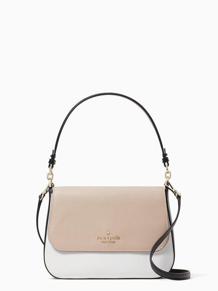 Kate Spade Au Staci Colorblock Saffiano Leather Flap Shoulder Bag