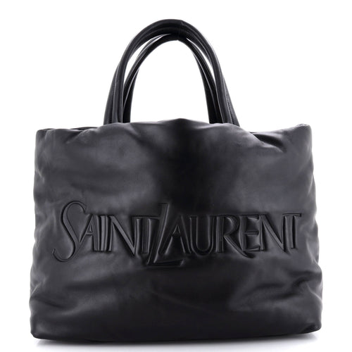 Debossed Logo Tote Padded Leather