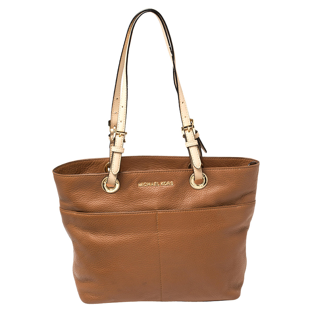 Michael Kors Brown/Beige Leather Bedford Tote