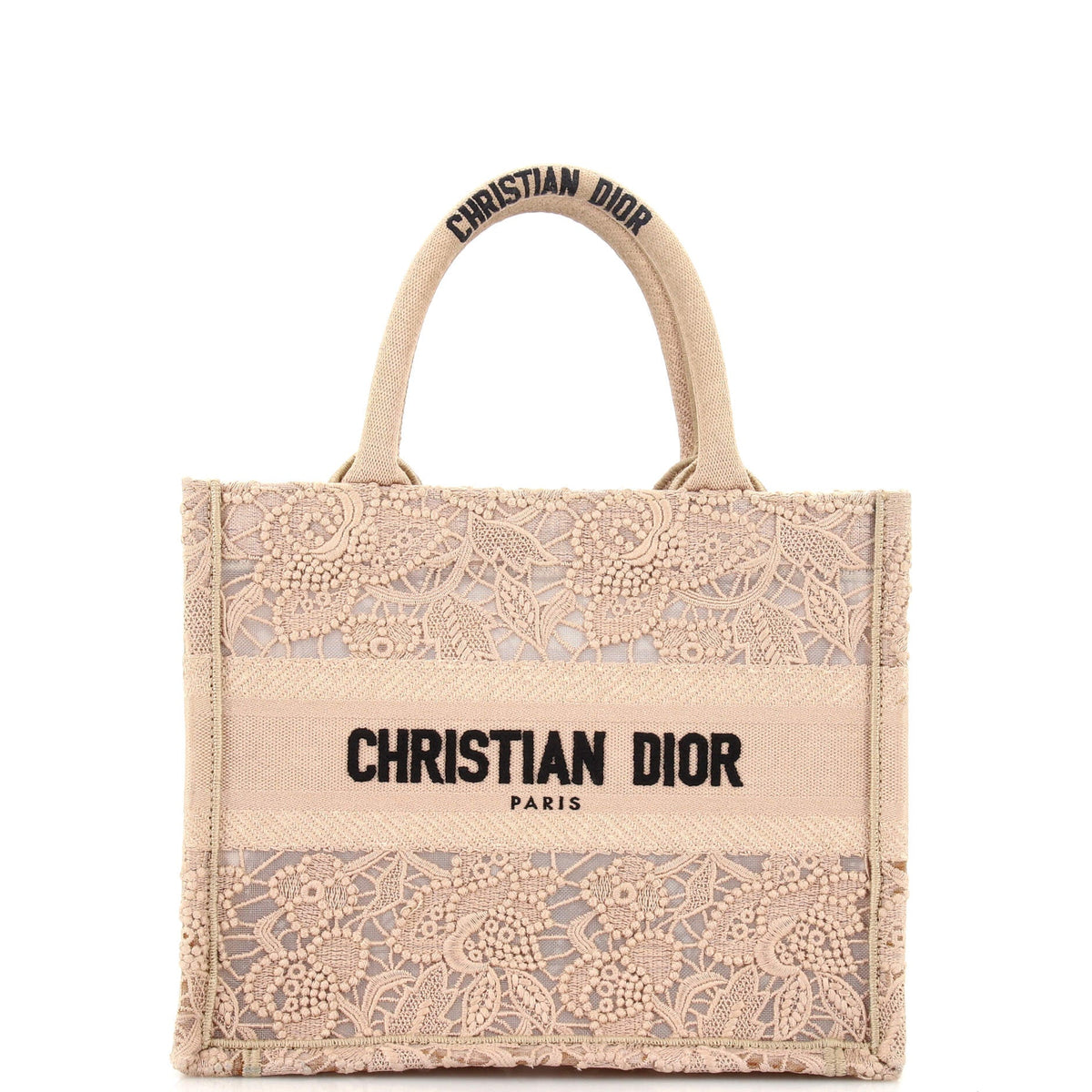 Christian Dior Book Tote Embroidered Lace Small