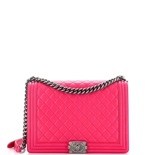 CHANEL Boy Flap Bag Quilted Lambskin Large