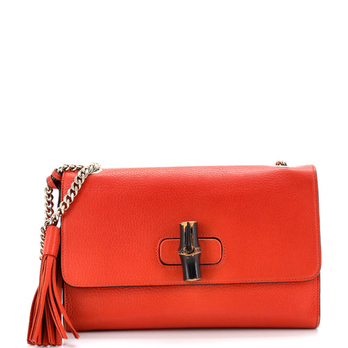GUCCI Miss Bamboo Shoulder Bag Leather Medium
