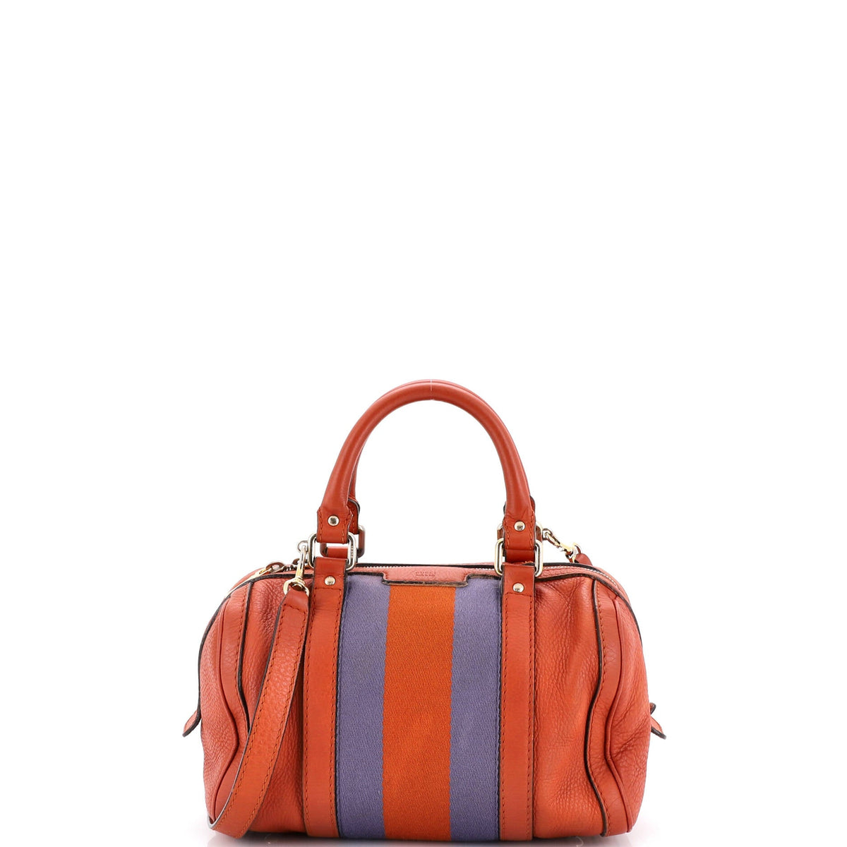Gucci GUCCI Vintage Web Boston Bag Leather Small