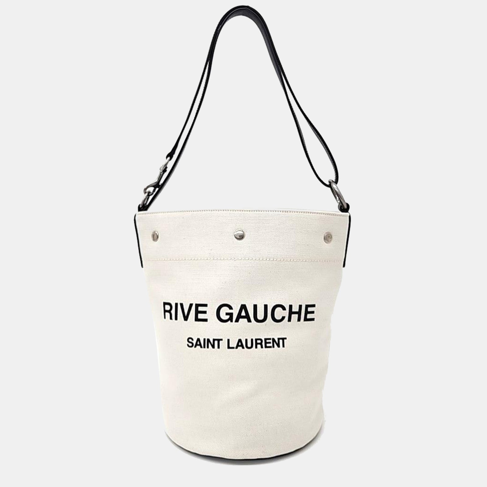 Saint Laurent Paris Saint Laurent White Canvas Rive Gauche Bucket Bag