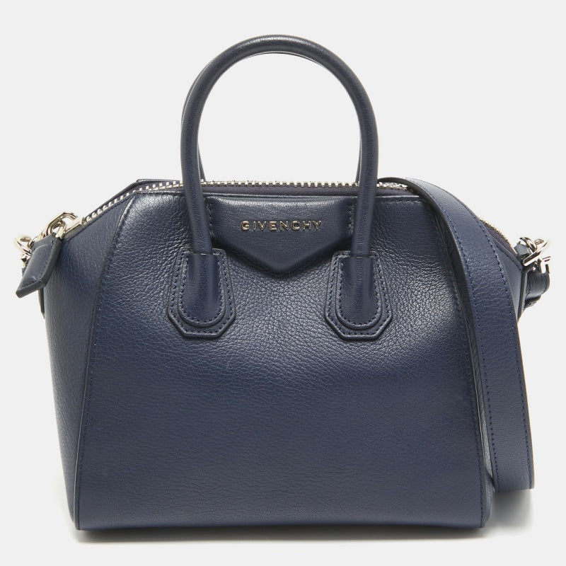 Givenchy Navy Blue Leather Mini Antigona Satchel