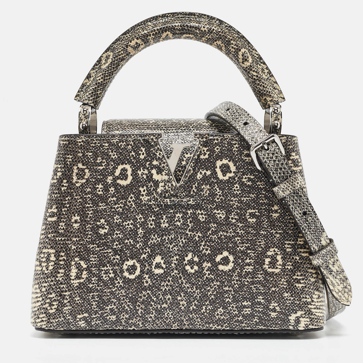 Louis Vuitton Grey Lizard Capucines Mini Bag