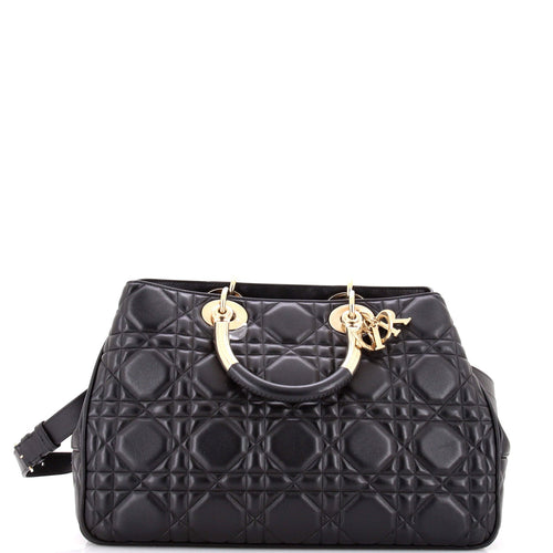 Lady 95.22 Bag Cannage Embossed Leather Large