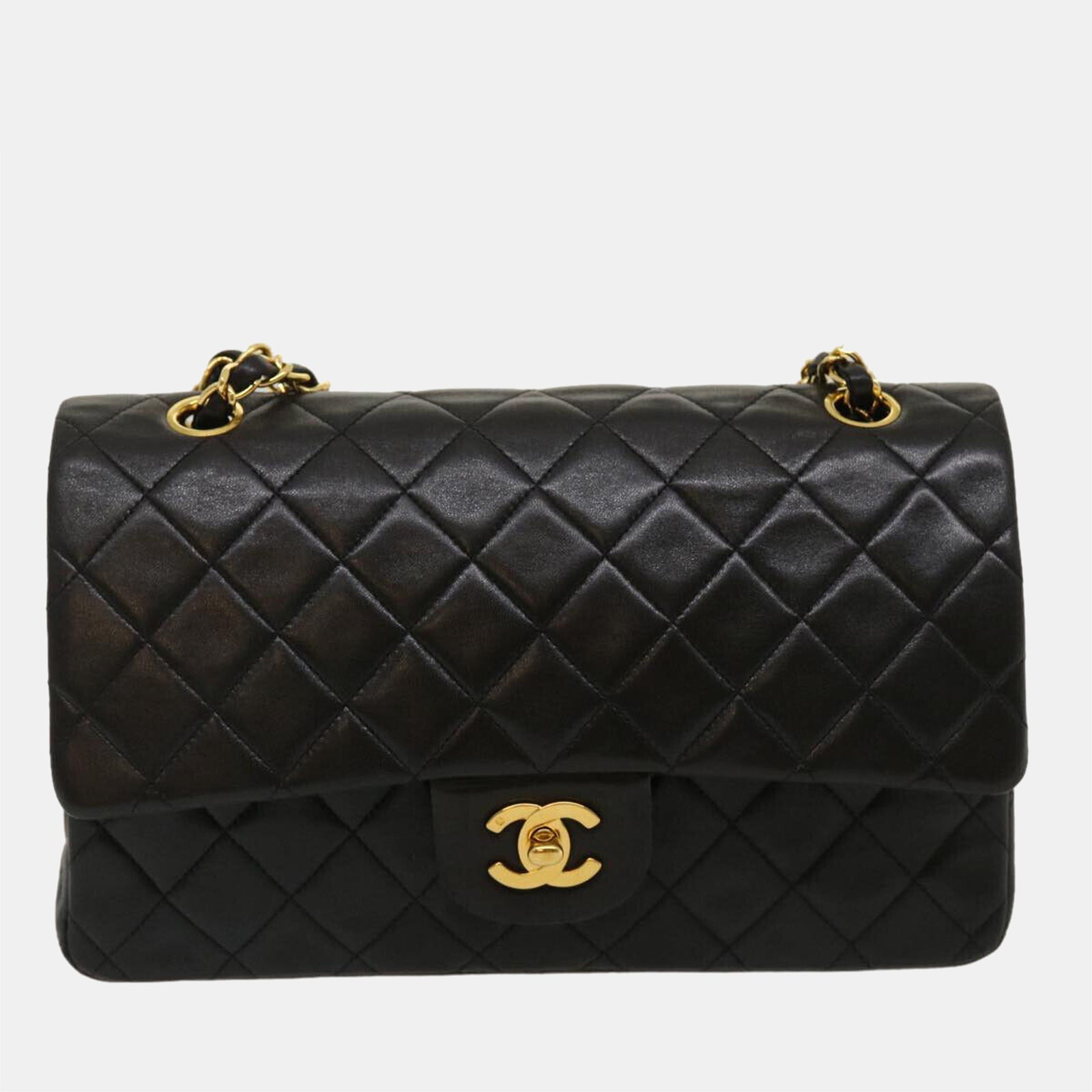 Chanel Black Lambskin Leather Classic Double Flap Bag