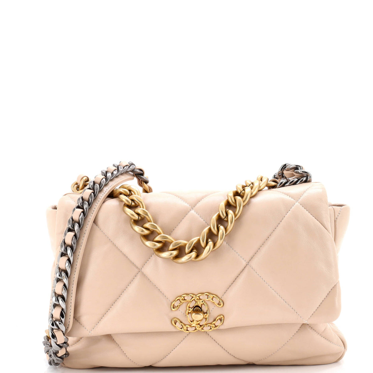 Chanel CHANEL 19 Flap Bag Quilted Leather Large