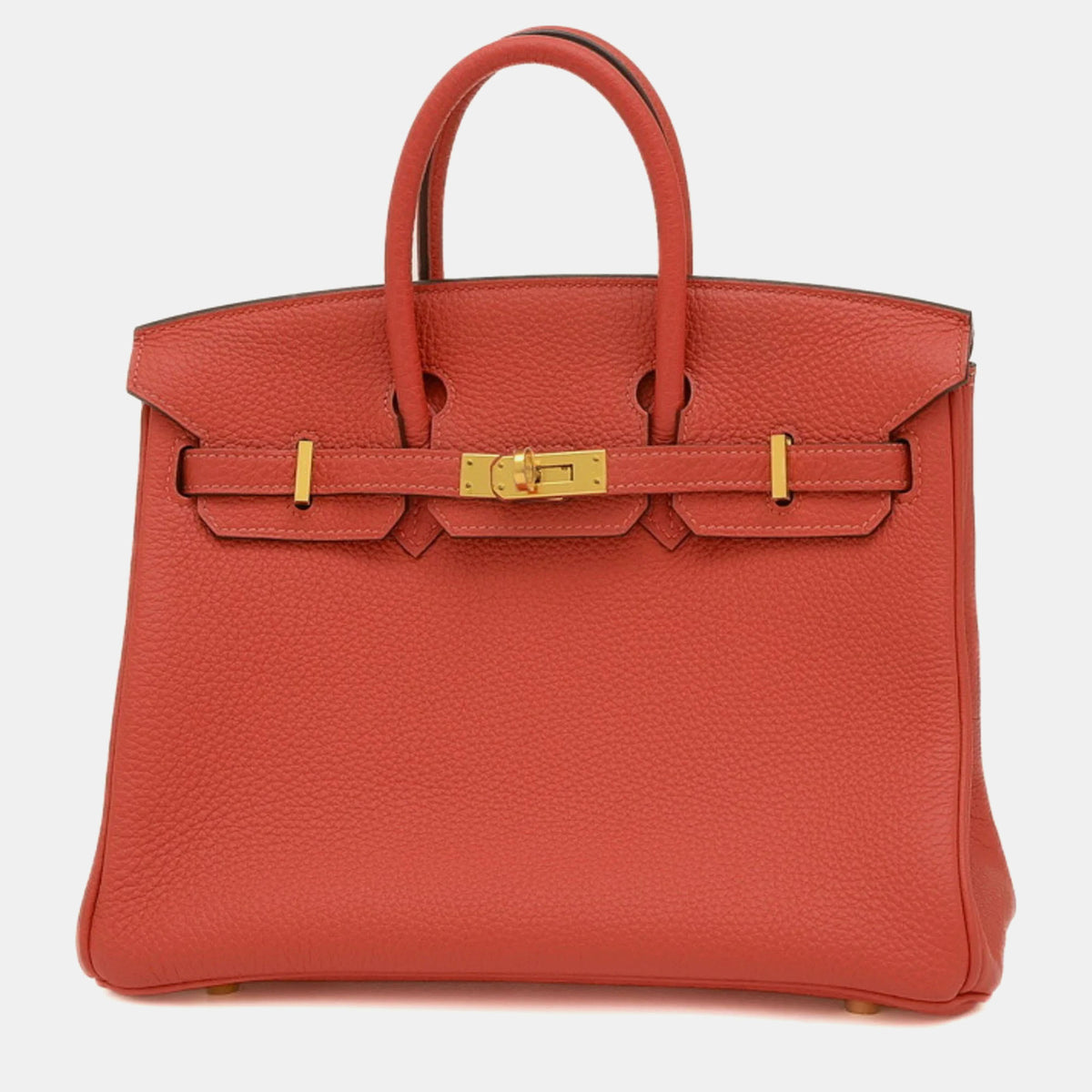 Hermès Red Togo Leather Birkin 25 Tote Bag