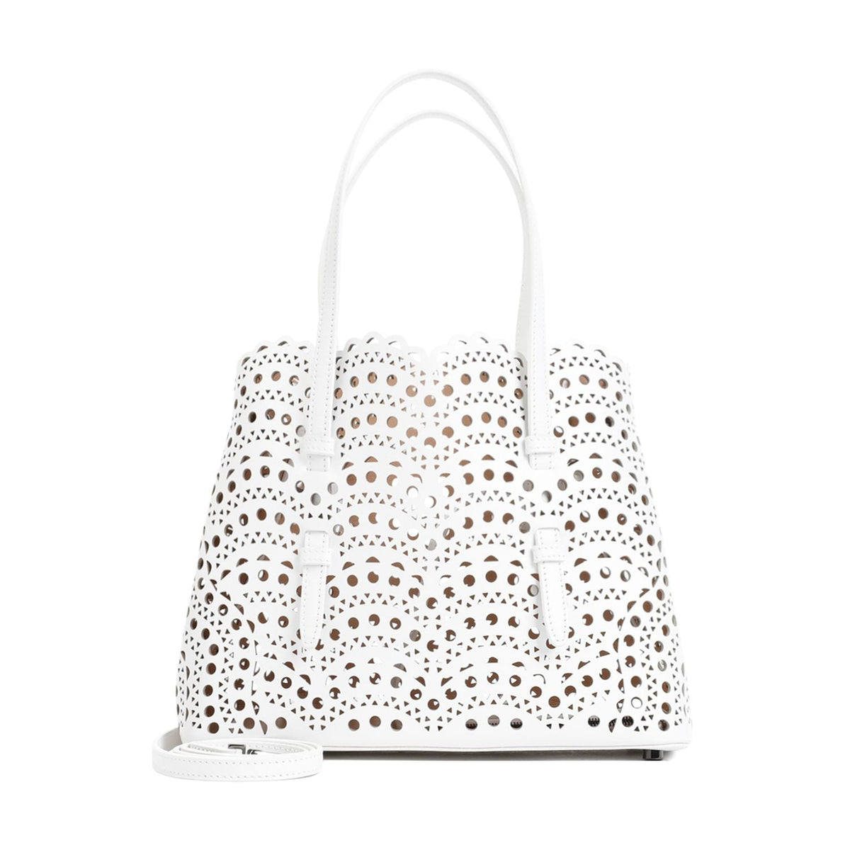 AlaÃ¯a Women's Mina 25 Small Leather Handbag in White | Size UNI | AA1S06725C0A44