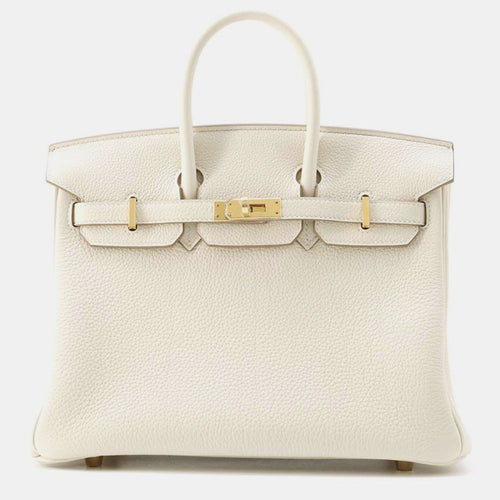 Craie Togo Leather Birkin 25 Tote Bag