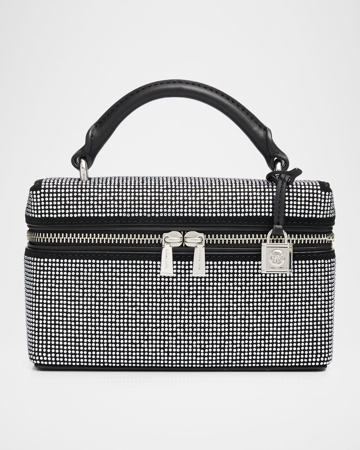 Michael Kors Jana XS Crystal-Studded Leather Crossbody Bag