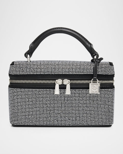 Jana XS Crystal-Studded Leather Crossbody Bag