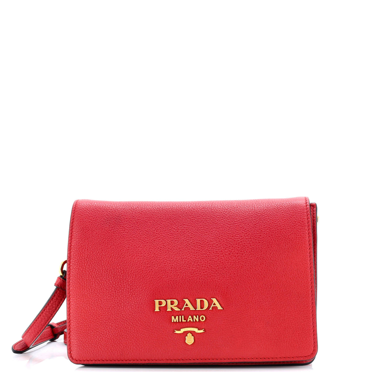 Prada PRADA Dual Strap Flap Crossbody Bag Vitello Daino Small