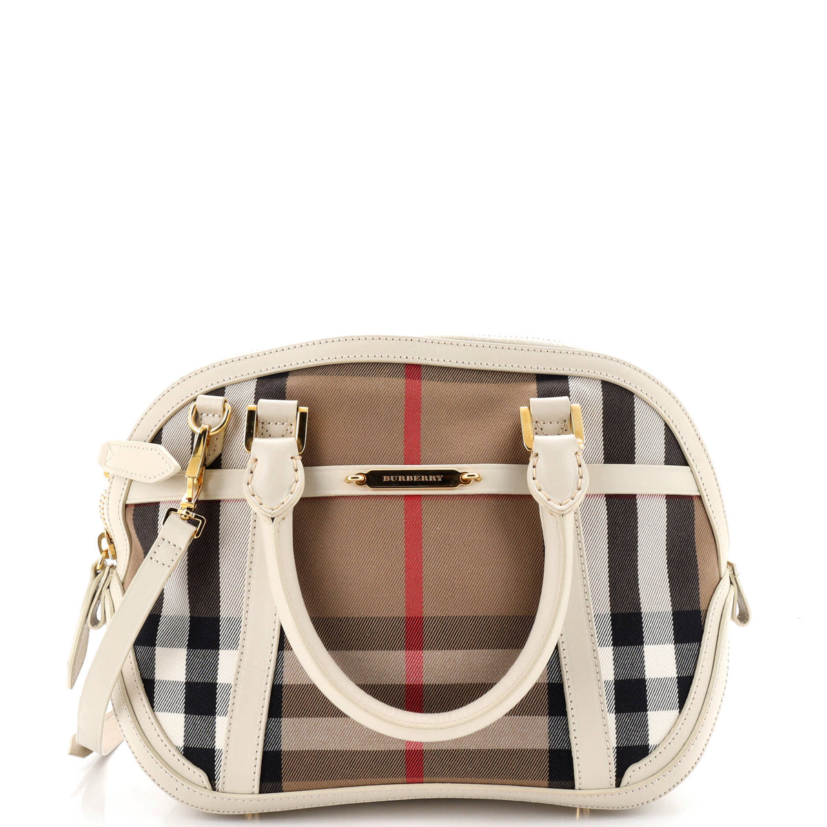 Burberry Bridle Orchard Bag House Check Canvas Small