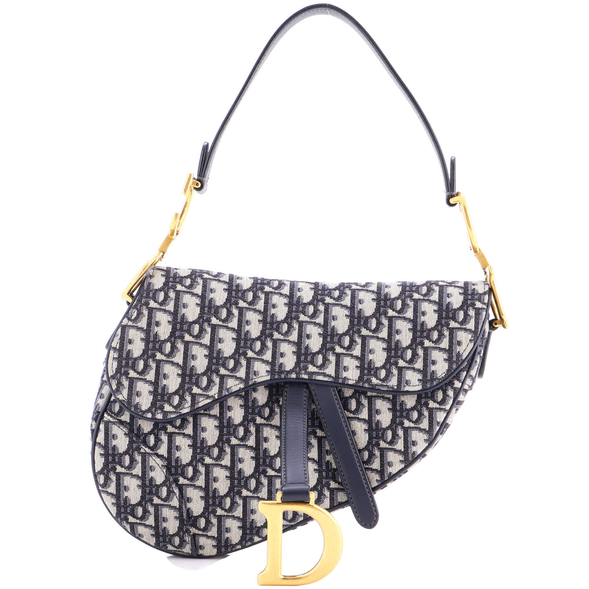Christian Dior Saddle Handbag Oblique Canvas Medium