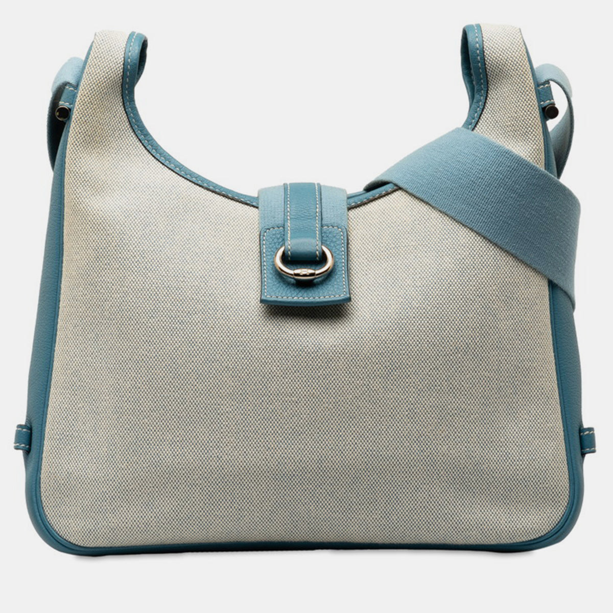 Hermès Blue Canvas Toile Trim Bag
