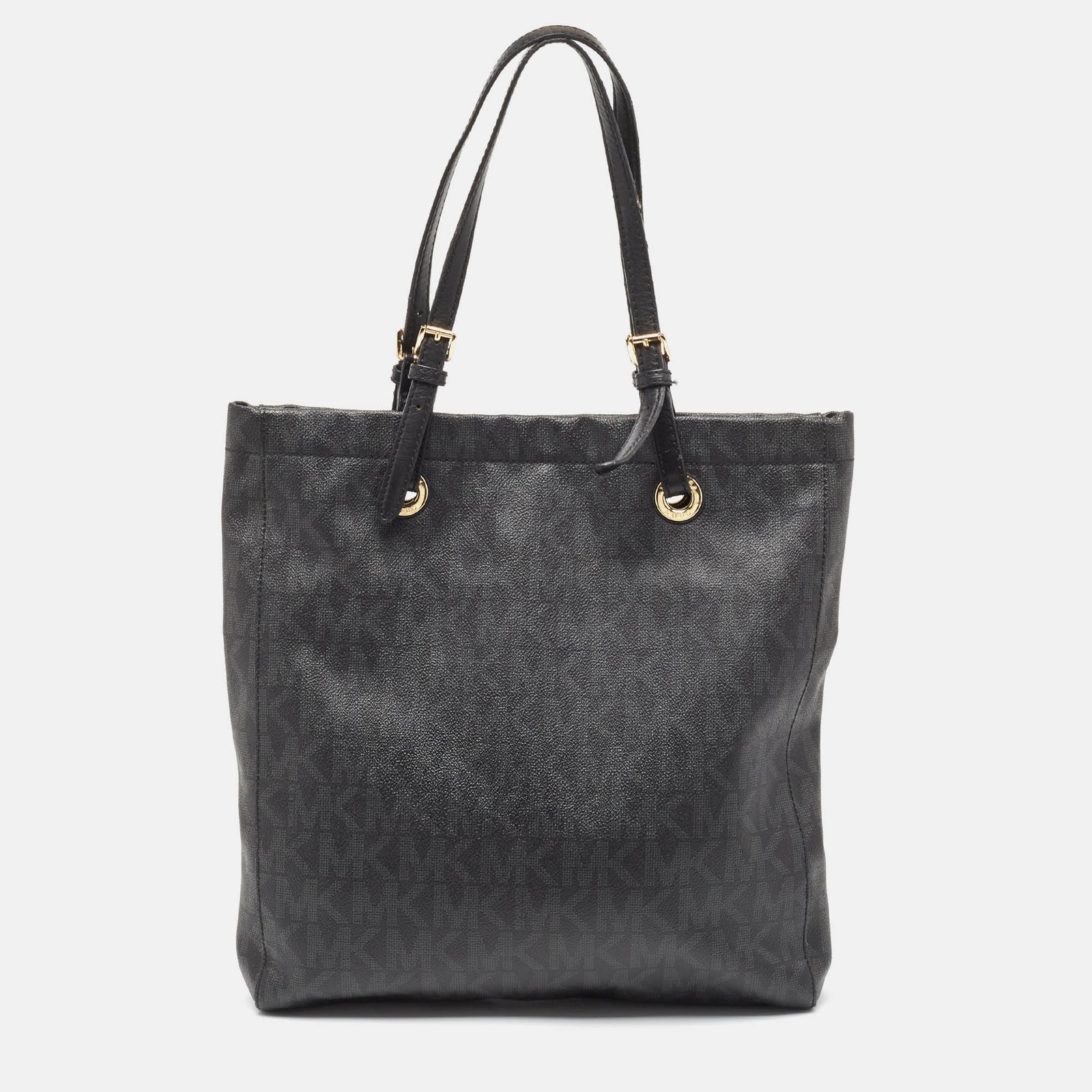 Michael Kors Black Signature Coated Canvas Tote