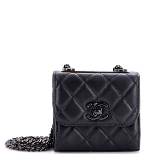 CHANEL So Black Trendy CC Clutch with Chain Quilted Lambskin Small