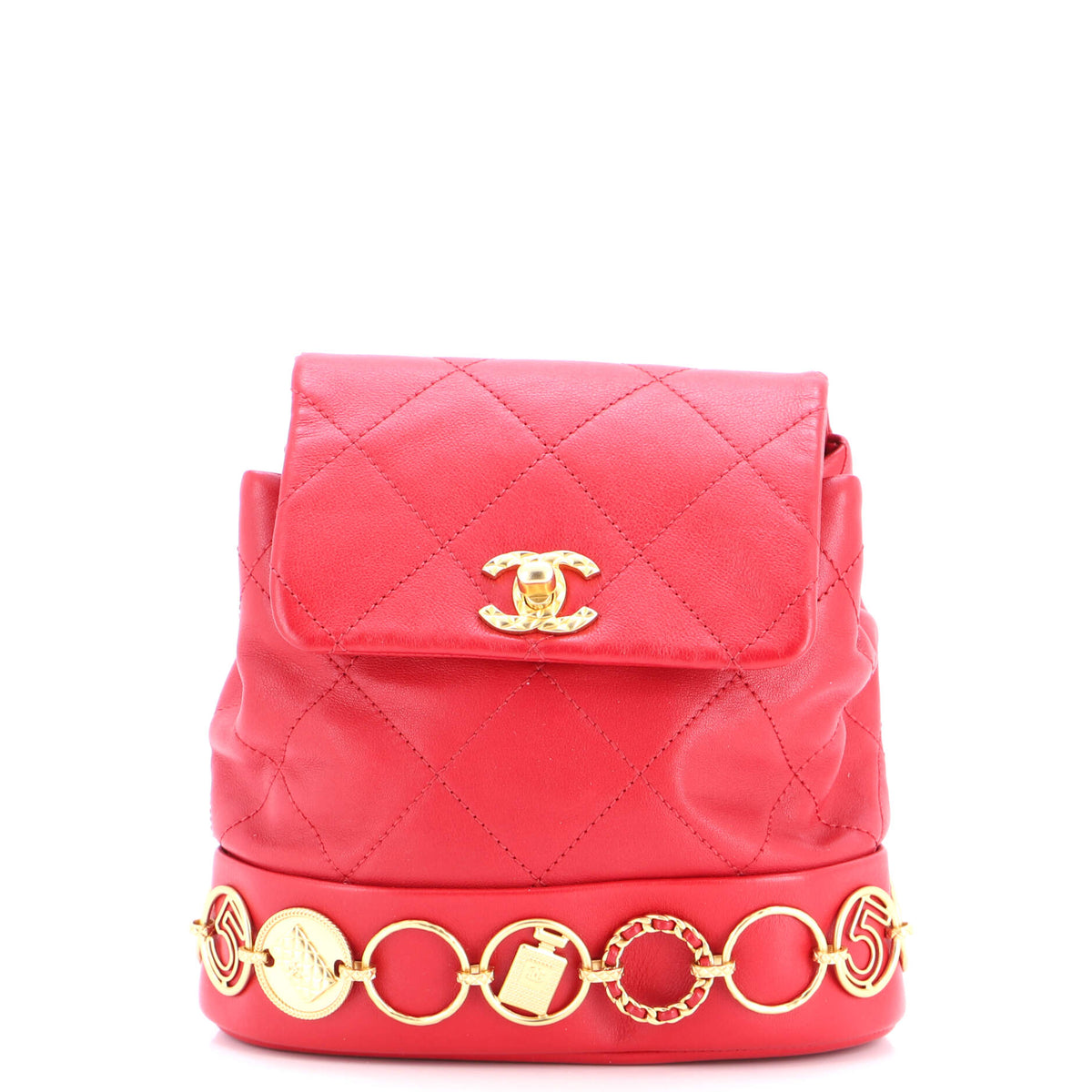 Chanel CHANEL CC Charms Backpack Quilted Calfskin Small