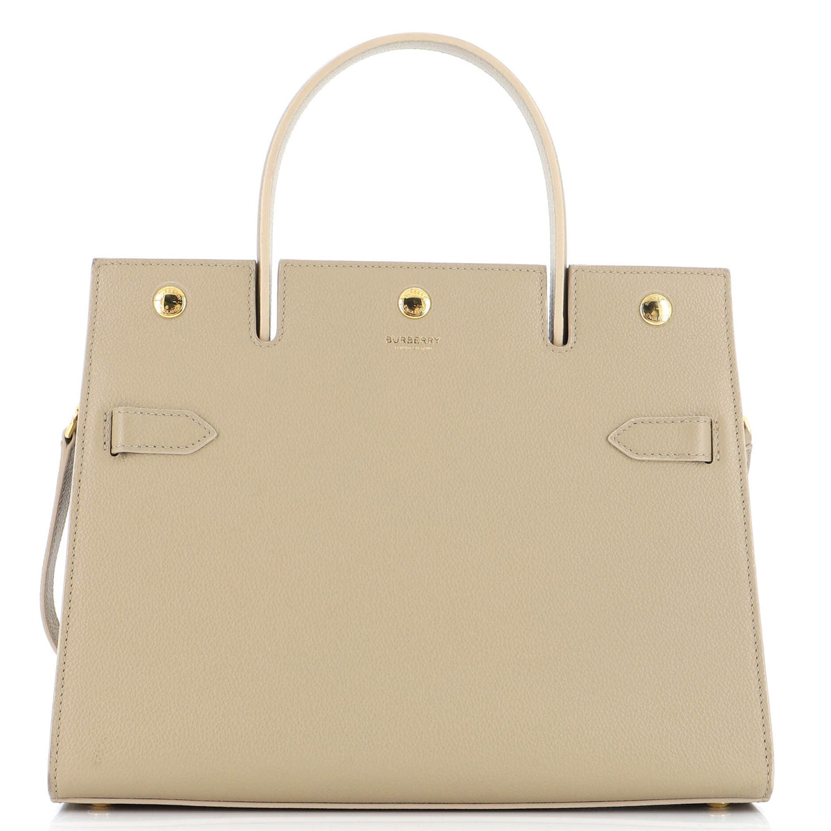 Burberry Title Top Handle Bag Leather Medium