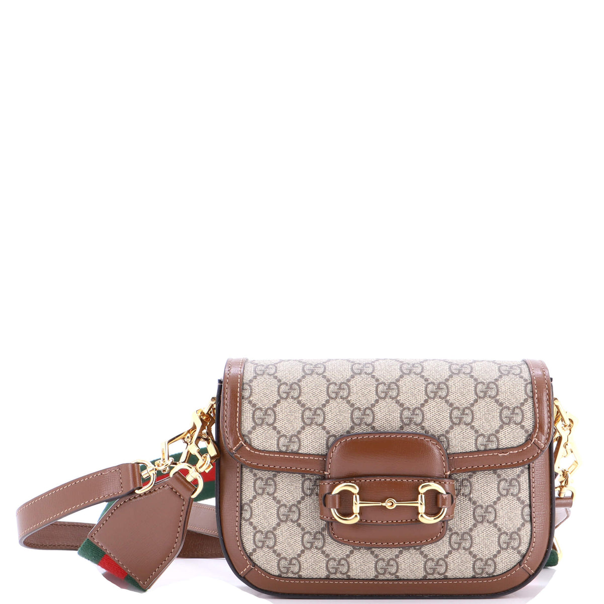 Gucci GUCCI Horsebit 1955 Shoulder Bag GG Coated Canvas with Leather Mini