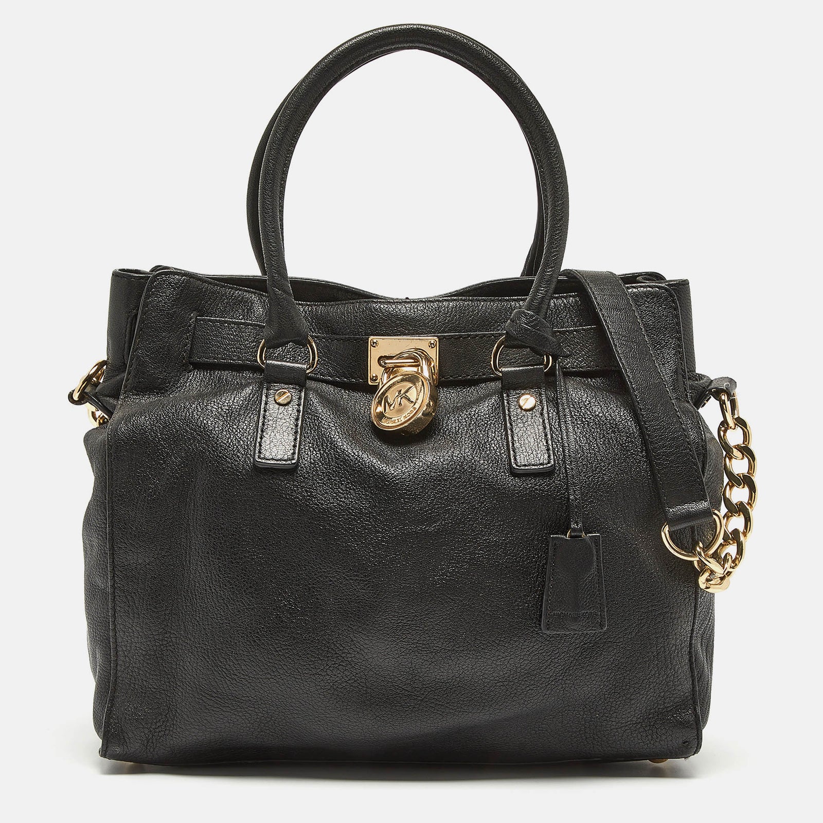 Michael Kors Black Leather Large Hamilton North South Tote