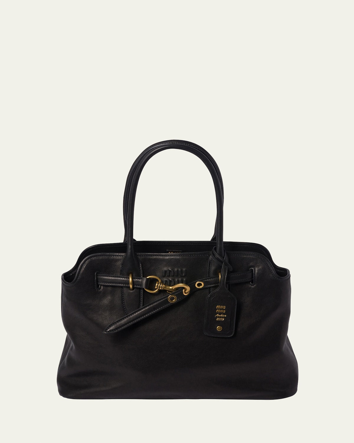 Miu Miu Aventure Large Leather Shoulder Bag