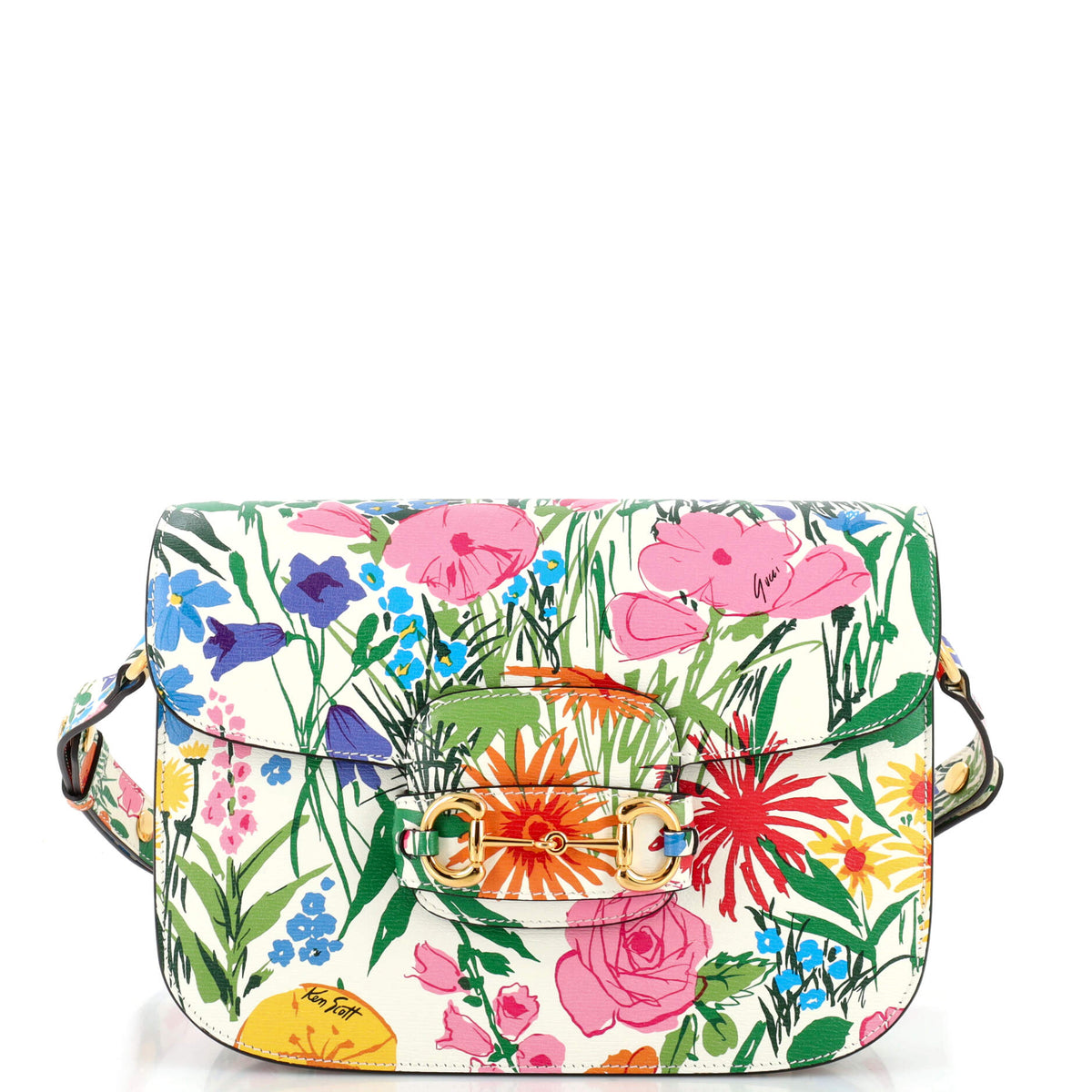 Gucci GUCCI x Ken Scott Horsebit 1955 Shoulder Bag Printed Leather Small