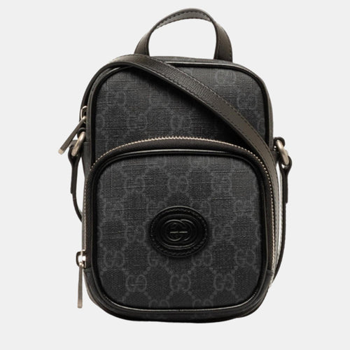Black Canvas GG Supreme Mini Shoulder Bag