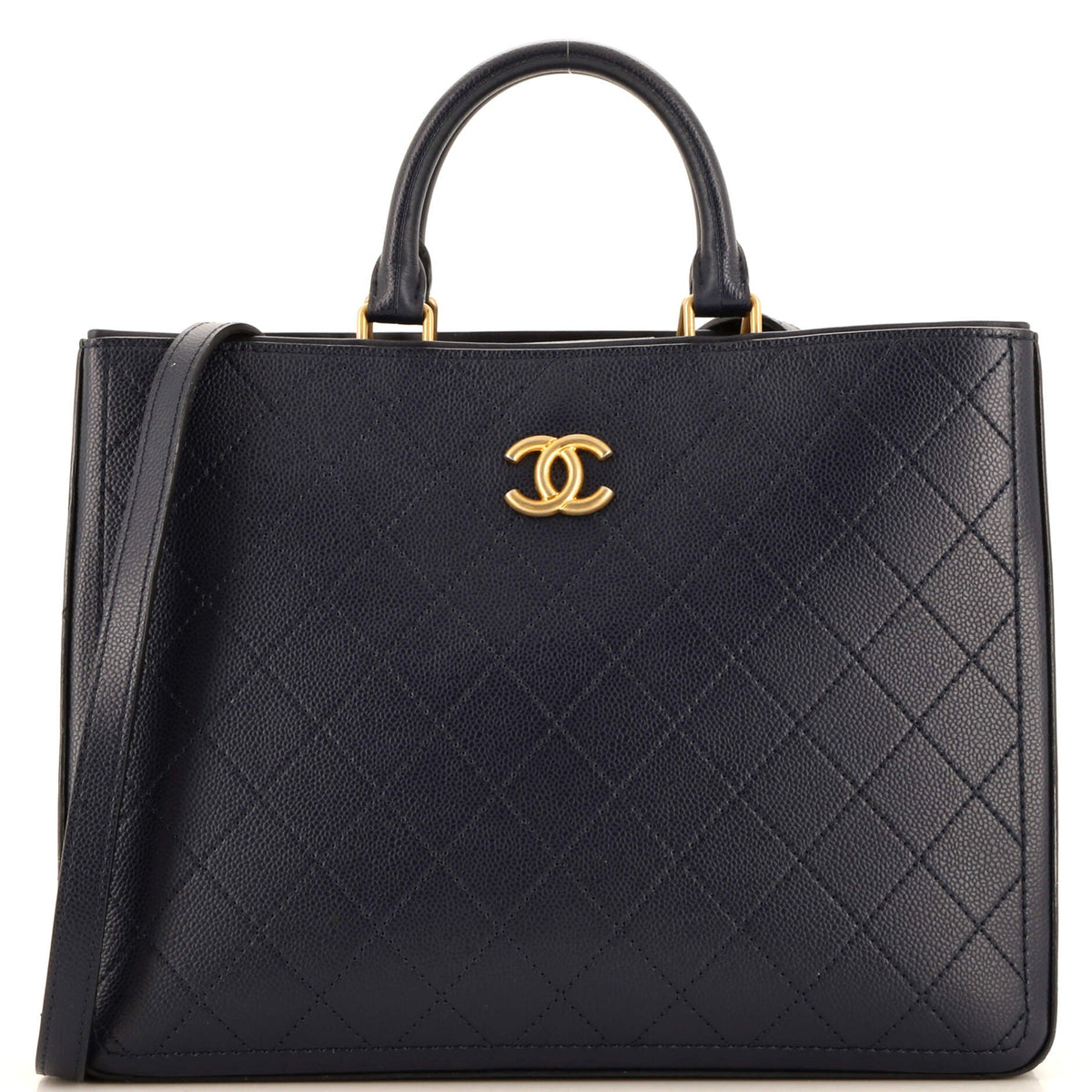 Chanel CHANEL So Light Shopping Tote Quilted Caviar Large