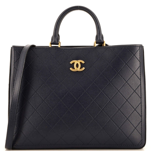 CHANEL So Light Shopping Tote Quilted Caviar Large