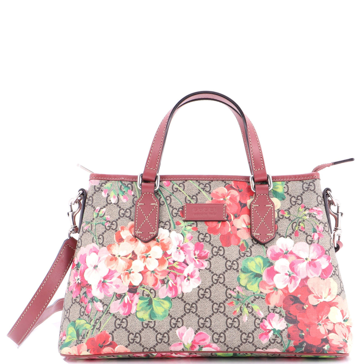 Gucci GUCCI Convertible Zip Tote Blooms Print GG Coated Canvas Medium