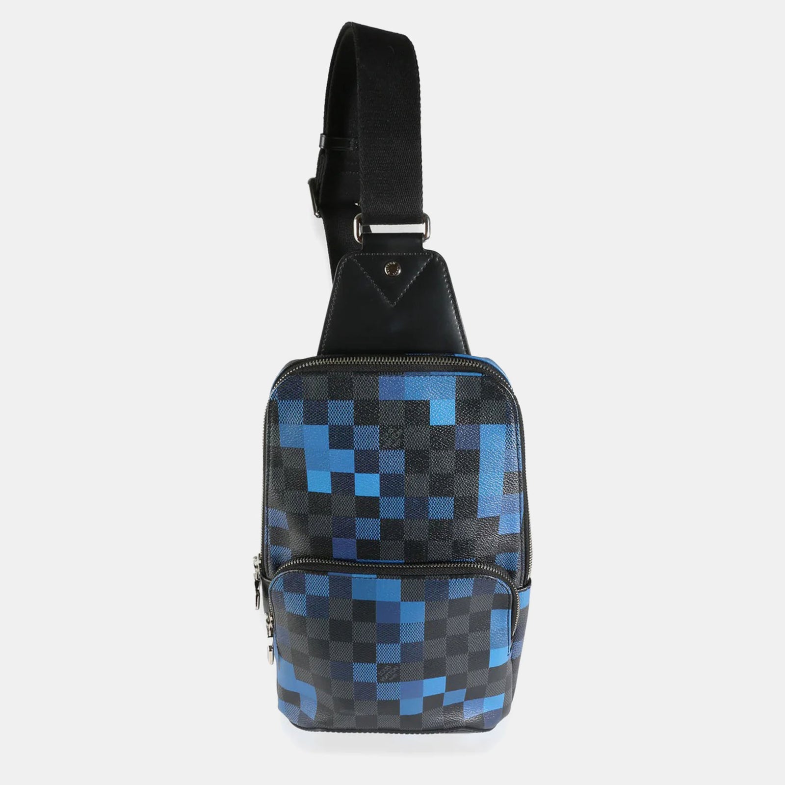 Louis Vuitton Blau/schwarze Schultertasche „Pixel Avenue“ in Damier Graphite in limitierter Auflage