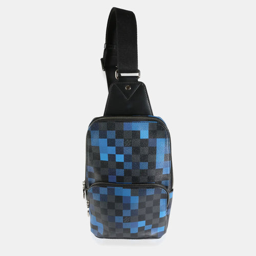 Blue/Black Limited Edition Damier Graphite Pixel Avenue Sling Bag