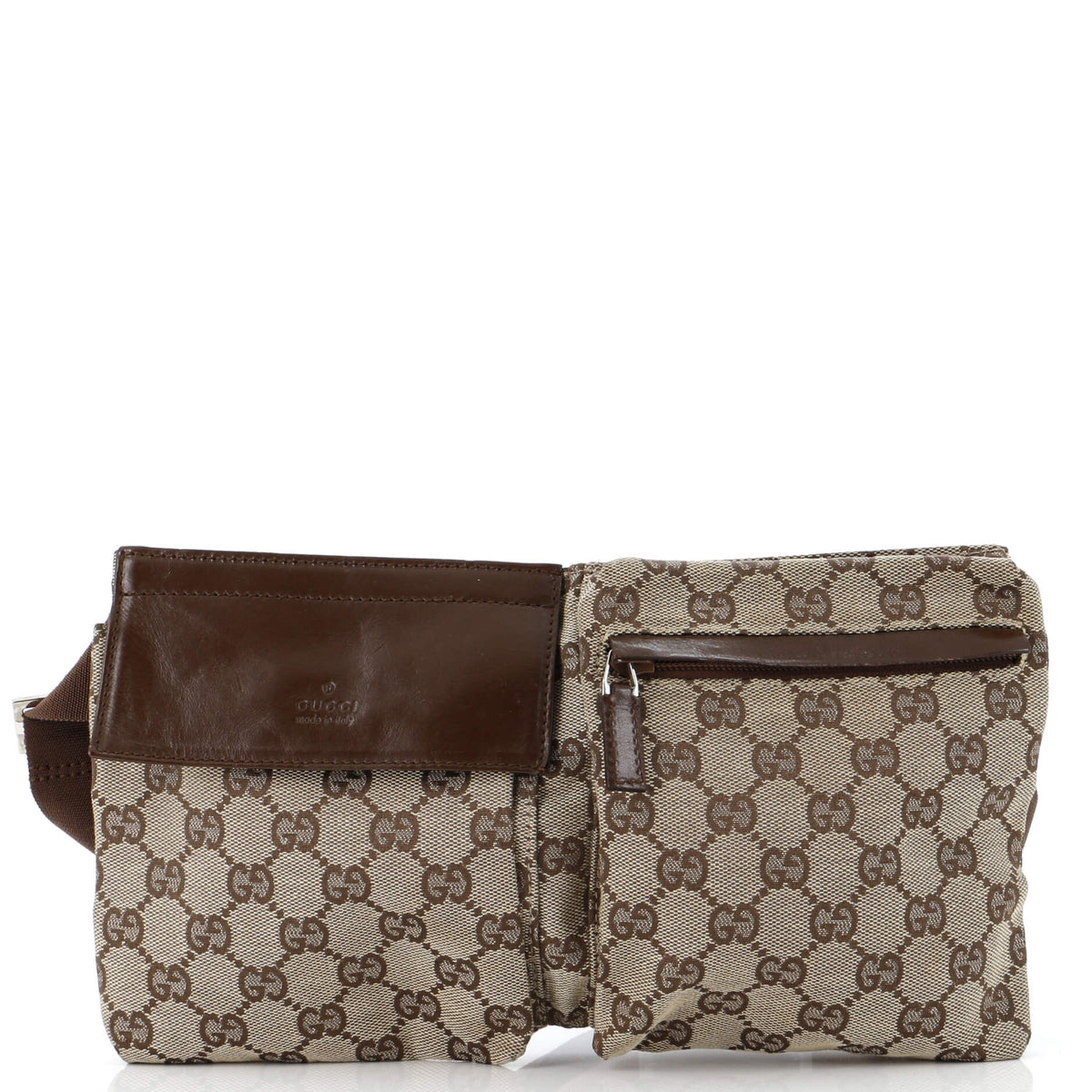 Gucci GUCCI Vintage Double Belt Bag GG Canvas