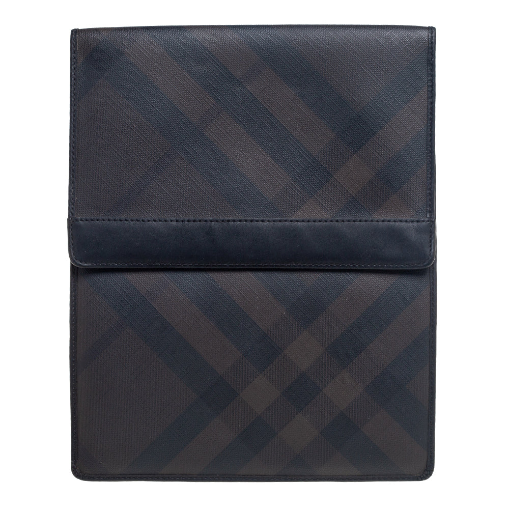 Burberry Dark Brown/Black Smoke Check PVC iPad Cover