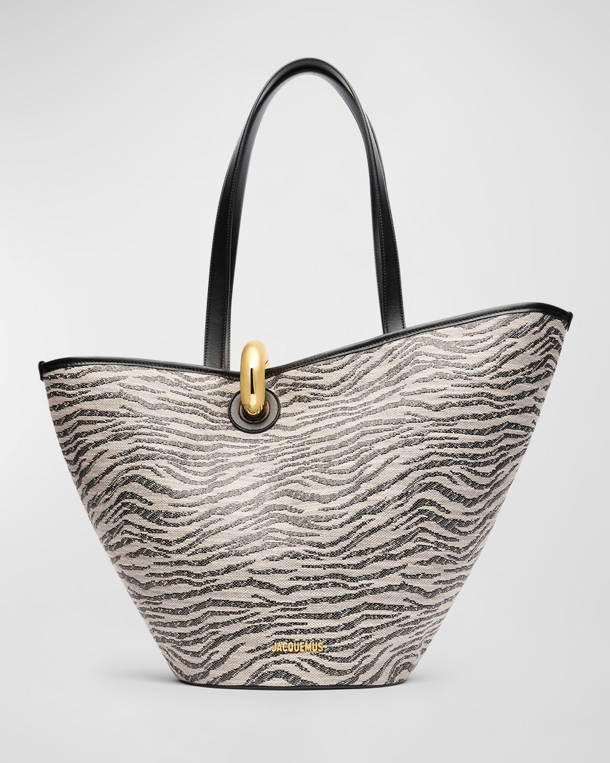 Jacquemus Le Bambola Zebra Canvas and Leather Shoulder Bag